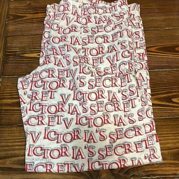 Victoria’s Secret 11% Cotton 💤 Pants White/Red/Gray - Picture 5 of 6